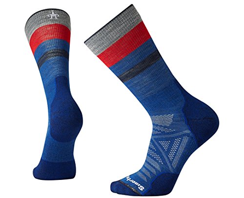 Smartwool Men's PhD Outdoor Light Pattern Crew Socks (Dark Blue) Large