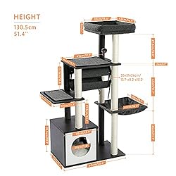 PEQULTI 51.4 Inches Modern Cat Tree Premium 6