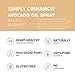 Chosen Foods Simply Cinnamon 100% Pure Avocado Oil Spray, Kosher Cooking Spray for Baking, High-Heat Cooking, and Frying (4.7 oz)