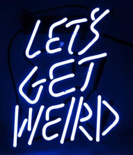 GreeneerG Rare New Let's Get Weird Lamp Artwork Handmade Acrylic Neon Sign 14"