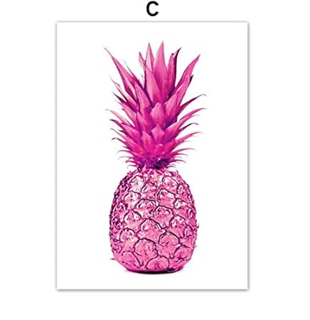 Rosa Ananas Bunte Tropische Pflanzen Wandkunst Leinwand Malerei Nordic Poster Und Drucke Wandbilder Für Wohnzimmer Dekor