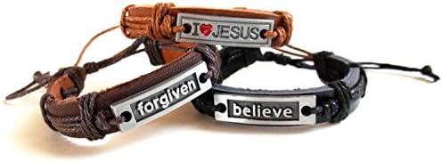 Genuine Leather Wrap Bracelets with emotive and positive engraved thoughts (3 pieces)