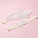 Slocyclub Lovely Women Ivory Bridal Garter with Pearl Lace Garter Set, One Size, Off-white