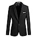 VOBAGA Men's Slim Fit Casual One Button Suit Blazers Black 5XL