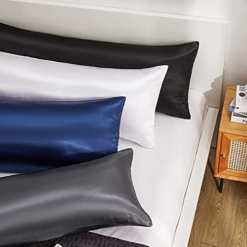 Whatsbedding Full Cooling Body Pillow with Satin Silk PillowcaseUltra