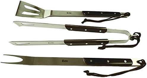 Jero Cutlery BBQ/Grilling Accesories Tool Set Stainless Steel Tongs, Fork, and Spatula - Made in Portugal