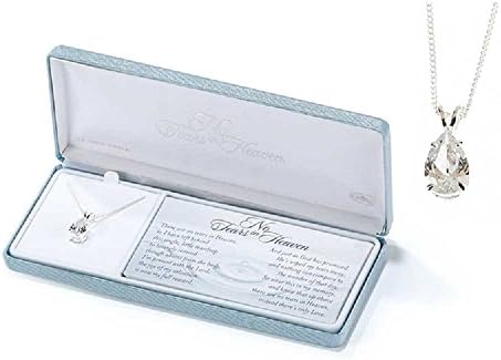 Silver Plated No Tears in Heaven CZ Teardrop Necklace and Split bale on 18 inch Silver Plated chain