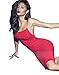 Moxeay Womens Sexy Backless Halter Strap Club Bodycon Dress(S, Red)