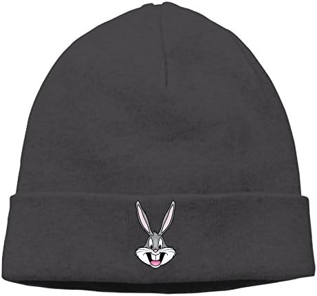 Unisex Bugs Bunny Face 85% Cotton Slouchy Beanie Black