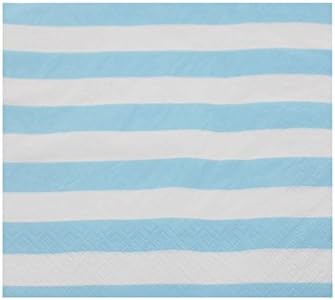 Youmewell Disposable Paper Party Napkins Blue Striped 40 Pcs
