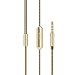 Uiisii HM7 In-Ear Metal Earbuds Headphones Wired Heavy Bass Earphones with Microphone for iPhone, iPod, iPad, MP3 Players, Samsung Galaxy, Nexus, BlackBerry etc (Gold)