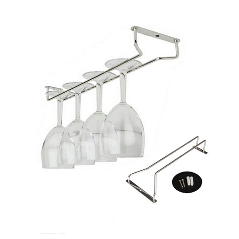 WINOMO Wine Glass Cup Hangers Rack Holder with Screws (Silver)
