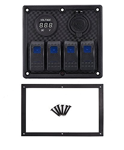 image for DCFlat 5 Pin 4 Gang/6 Gang Car Marine Boat Circuit RV LED Rocker Switc