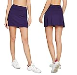 Cityoung Women's Casual Pleated Golf Skirt with Underneath Shorts Running Skorts m deep Purple 2