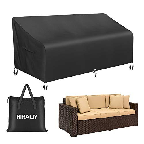 HIRALIY 3-Seater Patio Sofa Cover Waterproof Lounge Deep Seat Chair Cover Heavy Duty Bench Loves ...