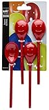Zak Designs 0078-8581 Happy Spoons Slotted Spoons 4-piece set Red