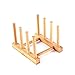 YWSHF Bamboo Wooden Dish Rack Dishes Drainboard Drying Drainer Storage Holder Stand Kitchen Cabinet Organizer for Dish,Plate,Bowl,Cup Pot,Lid,Book