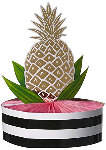 Creative Converting 332543 Pineapple Wedding Party Honeycomb Centerpiece, 9x12in, Multicolor