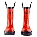 Lone Cone Rain Boots with Easy-On Handles for Toddlers and Kids, Firetruck Red, Little Kid 11