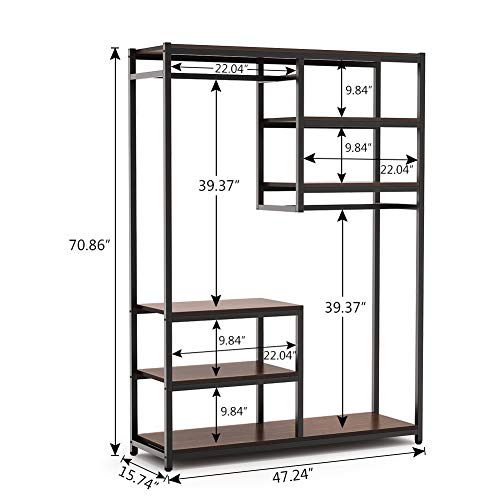 Tribesigns Free standing Closet Organizer, Double Hanging Rod Clothes