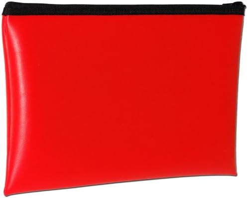 MDM Security Bank Deposit / Utility Zipper, Coin Bag, 14x10 Inches/Red Money Bag.