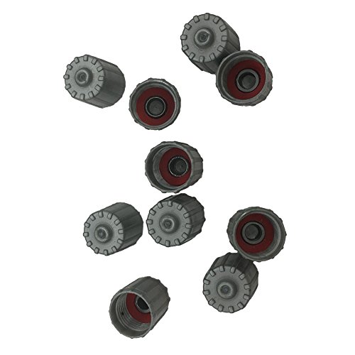 10pcs Plastic Gray Tire Valve Stem Caps TPMS Tire Cap with Gasket