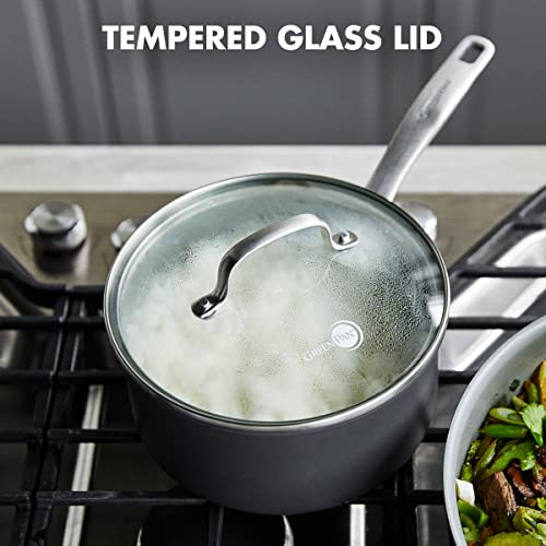 GreenPan Chatham Hard Anodized Healthy Ceramic Nonstick, 3QT Saucepan