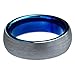 Charming Jewelers Tungsten Wedding Band Ring 6mm for Men Women Comfort Fit Blue Round Domed Brushed Size 9.5