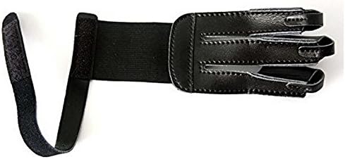 Labara High-grade Cowhide Leather Hunter Hunting 3 Finger Protector Glove/3 Fingers Black Finger Guards Protect Glove Pull Finger Protector for Archery Hunting Bow and Arrow