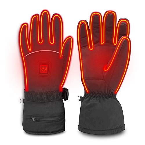 Heated Gloves, Electric Gloves for Men Women 3 Heating Temperature Adjustable TouchScreen Waterproof Warm Gloves for All Kinds of Outdoor Activities