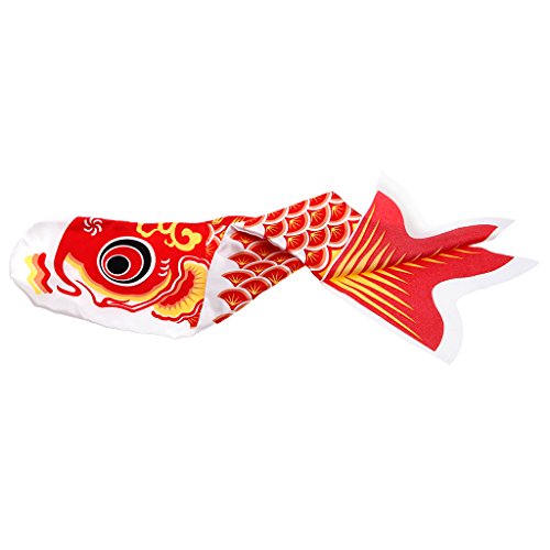 Shoresu Fish Flag, 70cm Koi Nobori Carp Wind Socks Koinobori Colorful Fish Flag Hanging Wall Decor - Red - Thumbnail 4