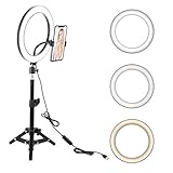 10" LED Selfie Ring Light with Tripod Stand & Cell Phone Holder for Live Stream/