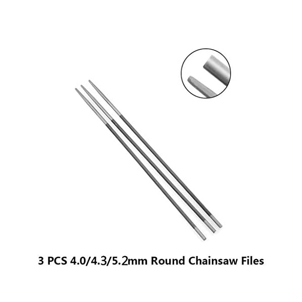 3 x runde Sägekettenfeilen zum Schärfen von Kettensägen, 4 mm, One Size, 1