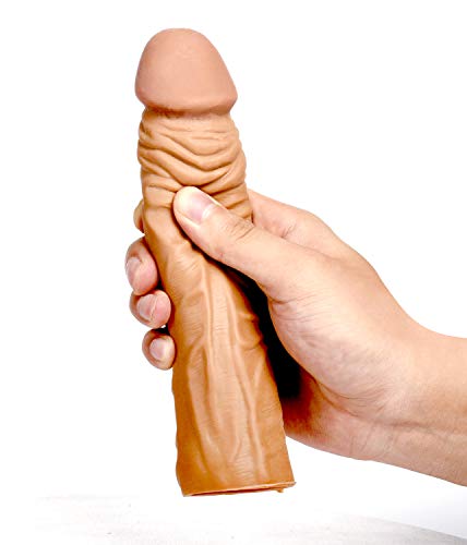 Preservativo-Allungato-Maschio-Allungabile-Preservativo-Realistico-Del-Pene-A-Bocca-Singola-Giocattolo-Di-Coppia-Contraccettiva-LEiaculazione-Ritardata-Puo-Essere-Riutilizzata20x45x4CM