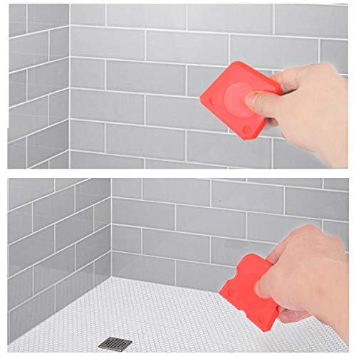 BOENFU Caulking Tool Kit 18 Pcs, 3 in 1 Caulking Tools Silicone Sealant Finishing Tool Grout Scraper Caulk Remover Caulk Nozzle and Caulk Caps 4 Replaceable Pads for Bathroom, Kitchen, Room Sealing