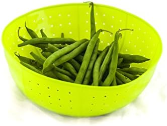 Multi-Functional Collapsible Kitchen Silicone Strainer - Silicone Roll-Up SimpleStorage Colander (Lime)