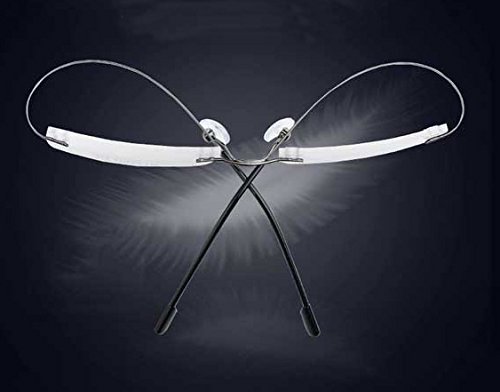 Light Weight Bendable Flexible Frameless Rimless Magnifying Crystal Lenses Readers Glasses Reading Glasses Portable Compact Clear Vision Eye Glasses Eyewear Optical Frame Business Glasses Silver +3.50