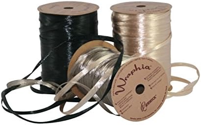 Raffia Gift Wrap Ribbon Bundle (Pearlized Black/Taupe/Ivory)