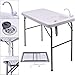 GYMAX Fish Table, Portable Folding Fish Table Fish Fillet Cleaning Cutting Table with Sink Faucet, for Outdoor Camping Picnic Partythumb 1