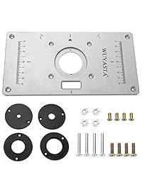 Router Tabla de inserción de placa de aluminio roja tabla de recortes universal para carpintería, 246.850 in