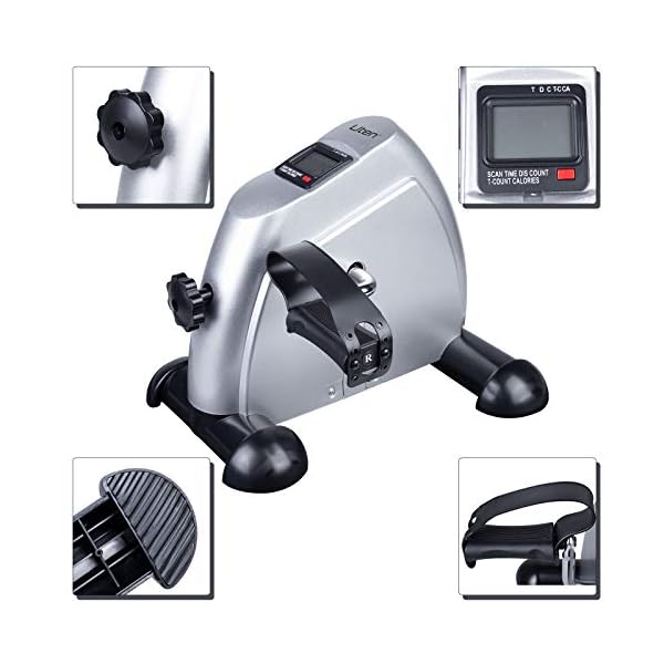 Mini Exercise Bike Pedal Exerciser Arm Leg Trainer Cycle Exercise Bike Silver