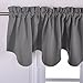 NICETOWN Grey Valances for Window - Farmhouse W52 x L18 inches Scalloped Pole Pocket Curtains Small Window Wave Drapes/Draperies for Kitchen/Home Decor, Living Room, Grey, 2 Pairs