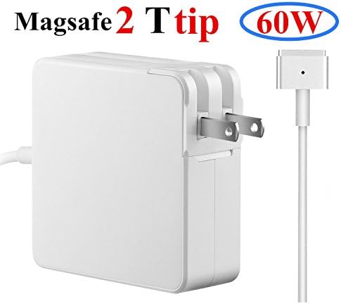Macbook Pro Charger 60W Magsafe 2 Magnetic T-Tip,Replacement MacBook Power Adapter for Apple Macbook Pro 13-inch with Retina display-After Late 2012