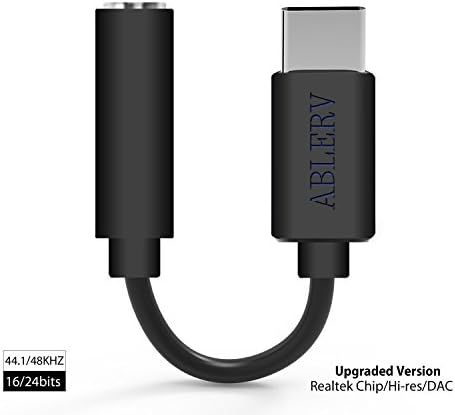 Pixel 2 USB C to 3.5mm Headphone Jack Adapter, Type C male to 3.5mm Female Stereo Earphone Converter, Realtek Chip Noise Reduction for Pixel 2/XL, HTC U11,Moto Z2,Samsung S8/N8 Essential ph-1