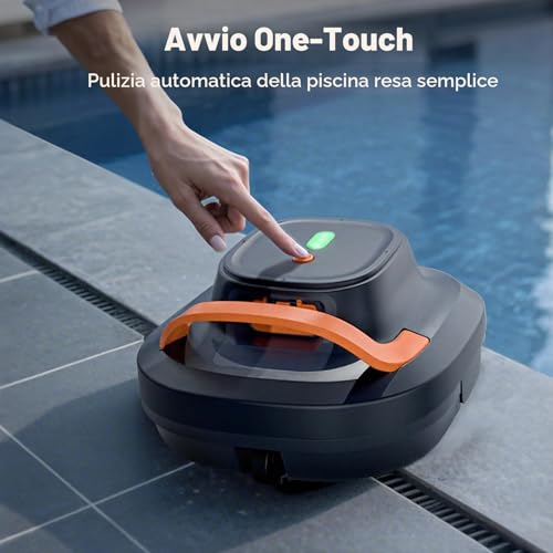 CoasTeering Robot Pool Battery, 200 Min Autonomy, 5200 mAh, Suction 140 L/Min, for Salt & Fresh Water, 2 Brushless Motors, Automatic Cleaner for Pools up to 120 m²