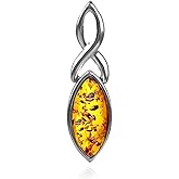 Ian and Valeri Co. Amber Sterling Silver Celtic Marquise Pendant