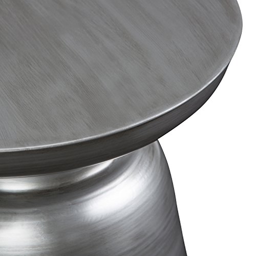 Simpli Home Toby Metal Accent Table, Silver