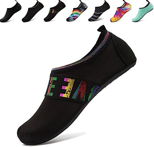 Bofshow Summer Water Barefoot Shoes Quick-Dry Yoga Socks for Men Women Kids Black/Love 40/41