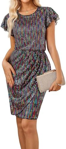 vince camuto sequin stripe dress Vince Camtuo Women's Sequined Striped Bodycon Dress Blue Size 6