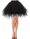 Bbonlinedress Women's Mini Vintage Petticoat Tutu Three-Layer Tulle Ballet Bubble Skirt